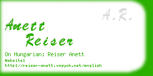 anett reiser business card